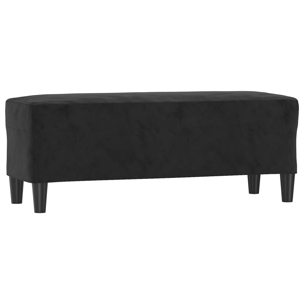 Klupa crna 100x35x41 cm baršunasta
