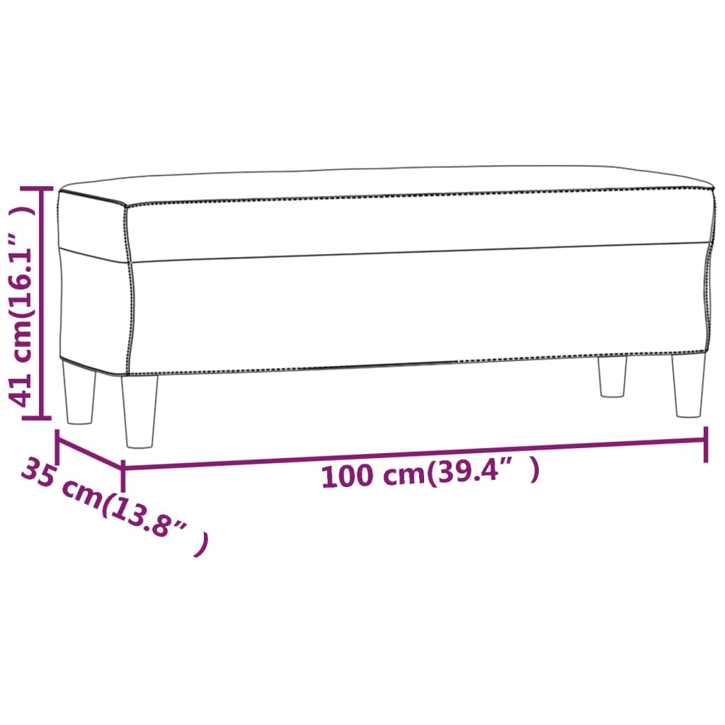 Klupa crna 100x35x41 cm baršunasta