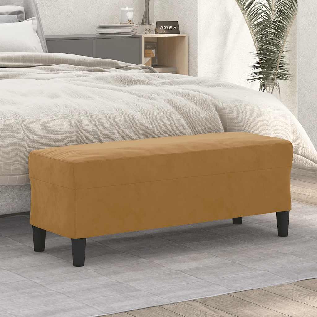 Klupa smeđa 100x35x41 cm baršunasta