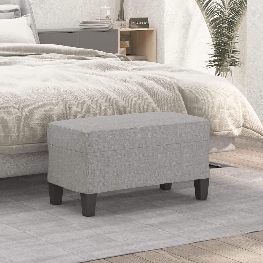 Klupa svjetlosiva 70 x 35 x 41 cm od tkanine