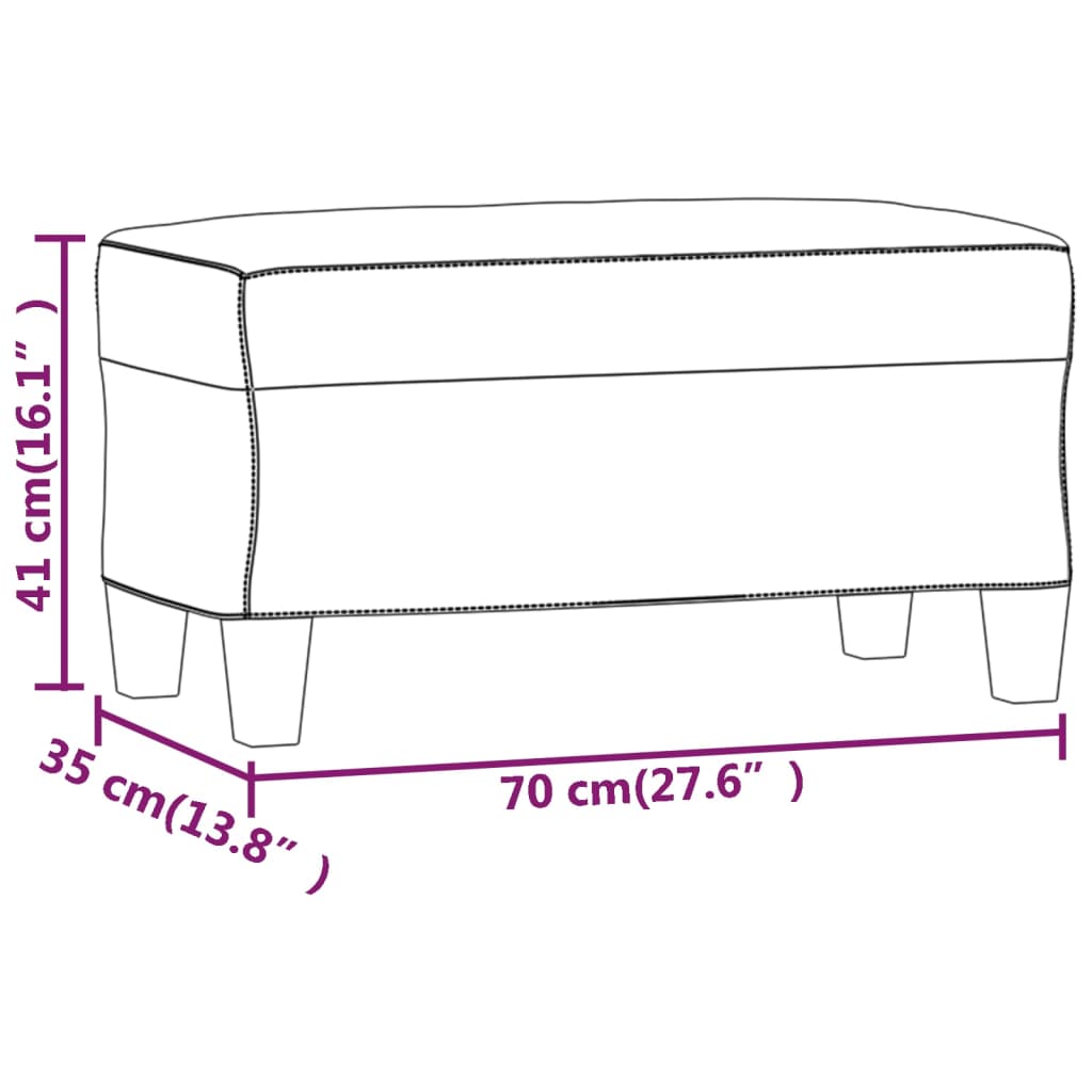Klupa krem 70 x 35 x 41 cm od tkanine