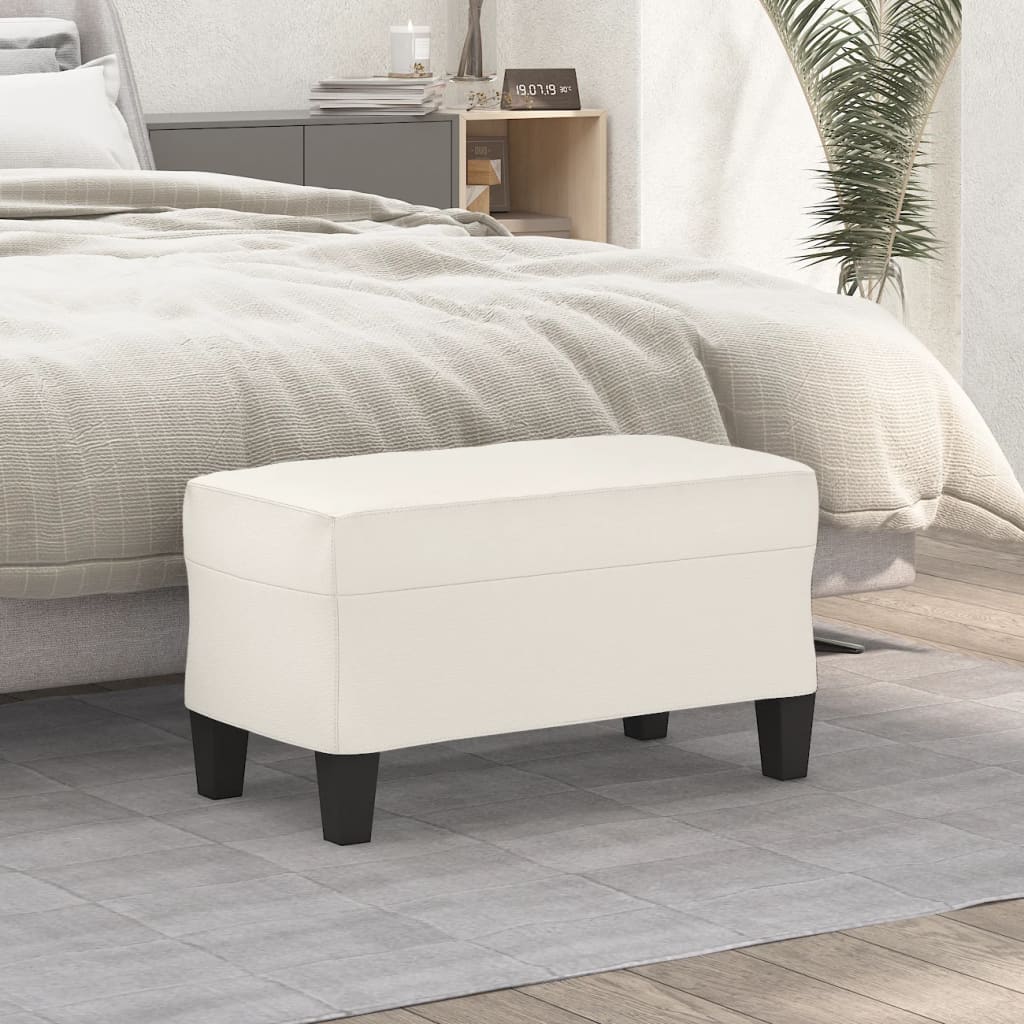 Klupa krem 70 x 35 x 41 cm od umjetne kože