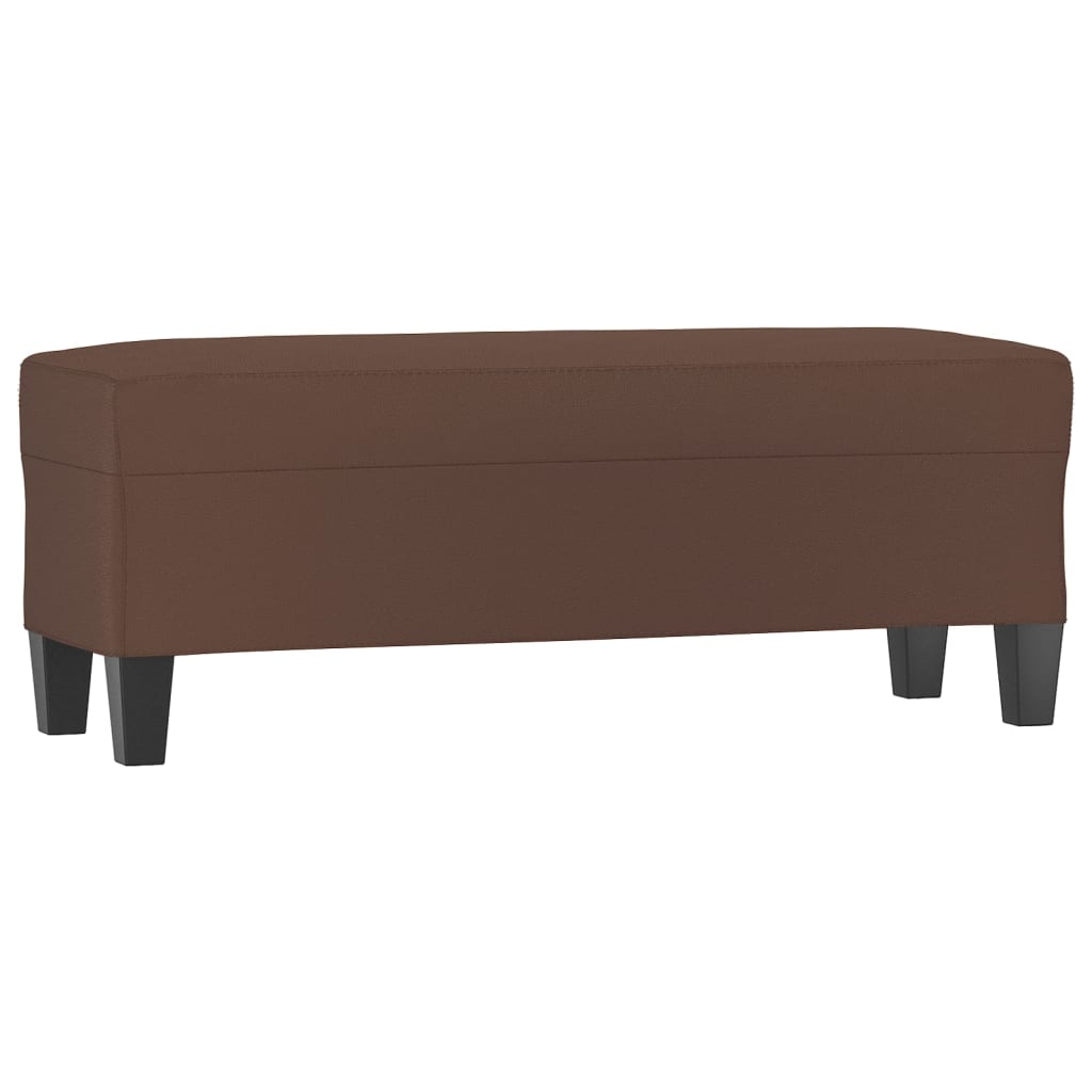 Klupa smeđa 100 x 35 x 41 cm od umjetne kože