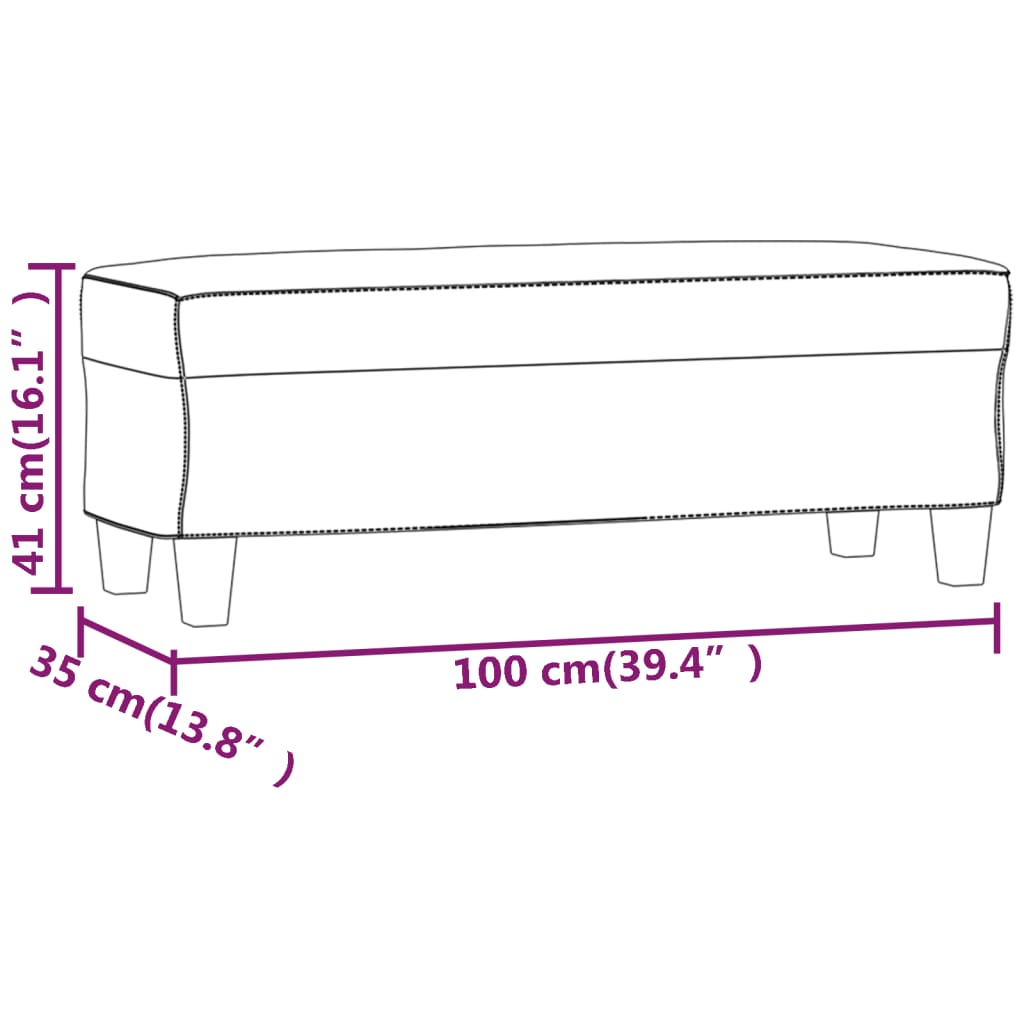 Klupa boja cappuccina 100 x 35 x 41 cm od umjetne kože