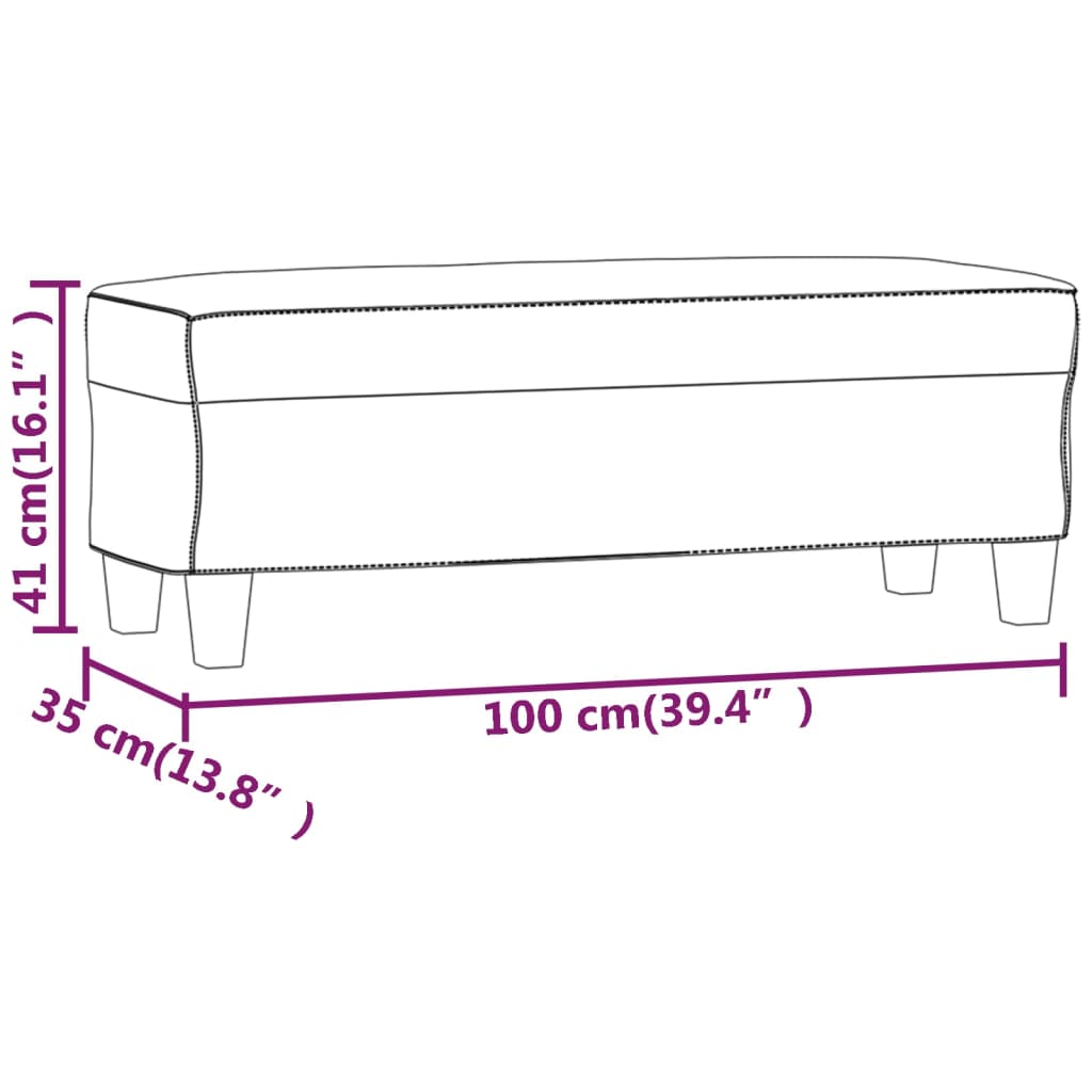 Klupa crna 100 x 35 x 41 cm od mikrovlakana