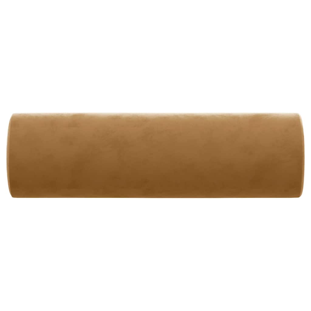 Ukrasni jastuci 2 kom smeđi Ø 15 x 50 cm baršunasti