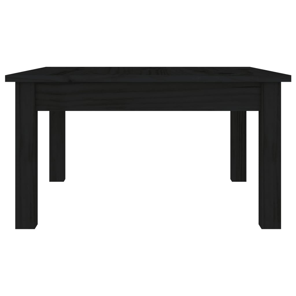 Stolić za kavu crni 55x55x30 cm od masivne borovine