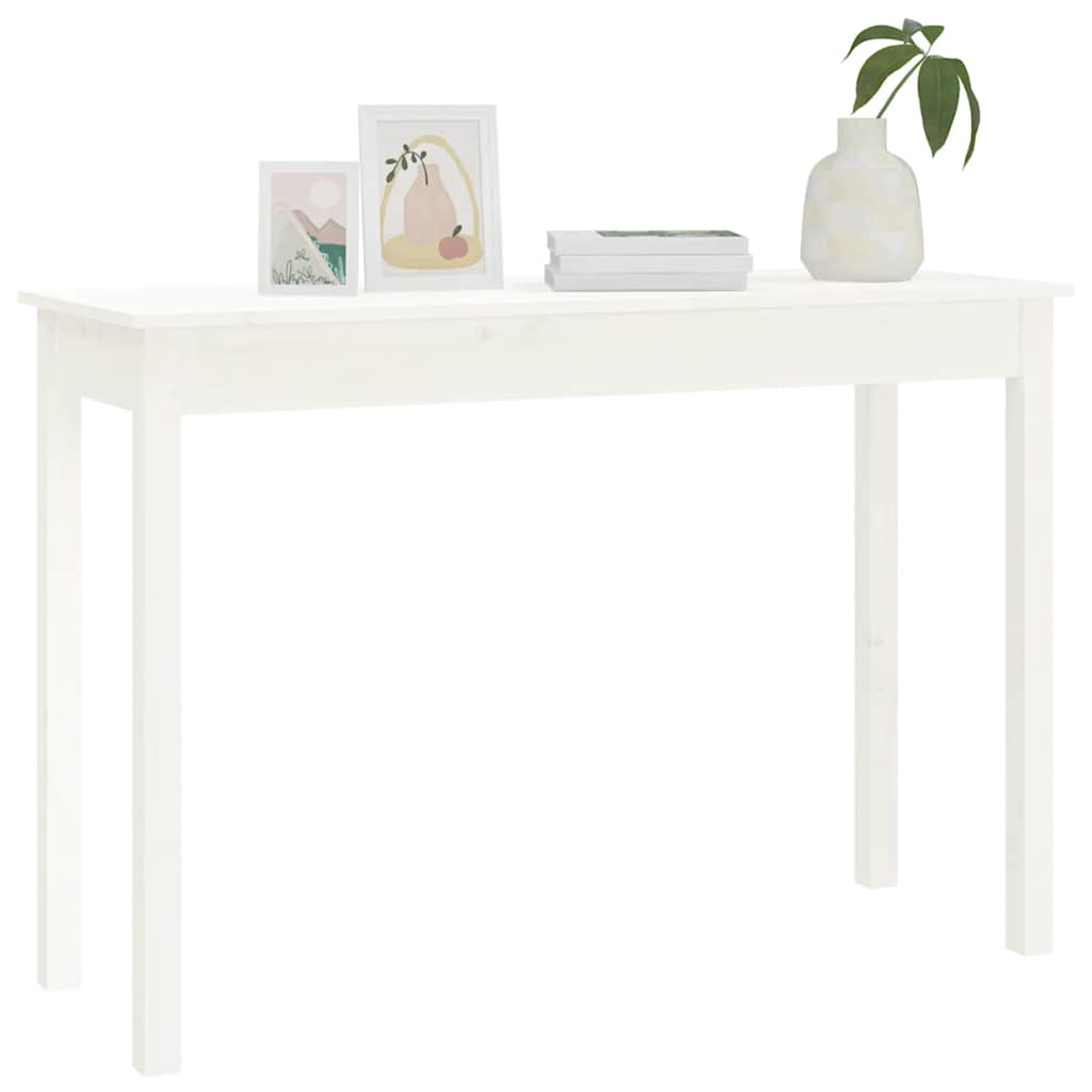 Konzolni stol bijeli 110 x 40 x 75 cm od masivne borovine