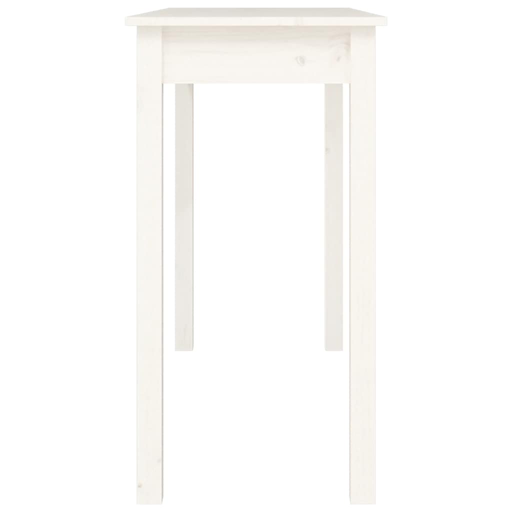 Konzolni stol bijeli 110 x 40 x 75 cm od masivne borovine