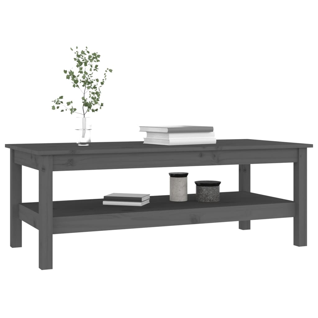 Stolić za kavu sivi 110x50x40 cm od masivne borovine