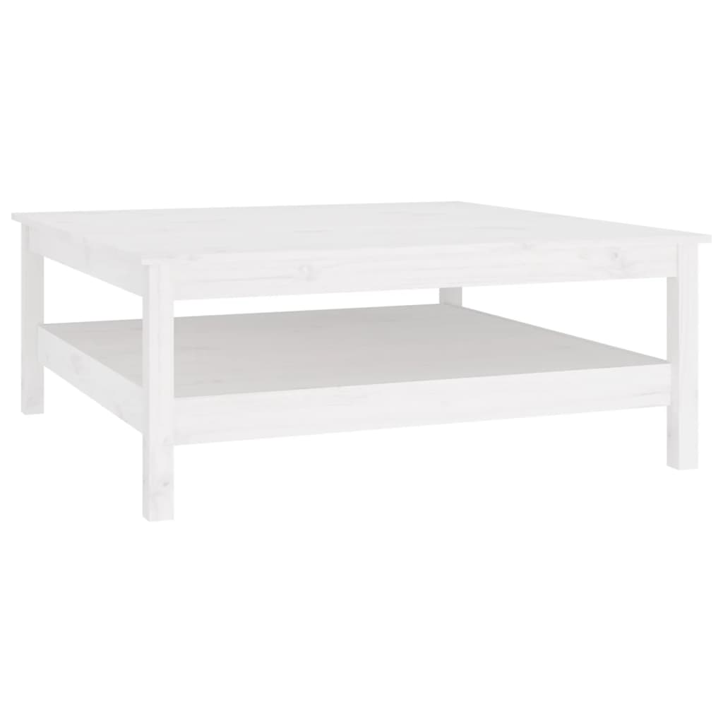 Klub stolić bijeli 100x100x40 cm masivno drvo bor