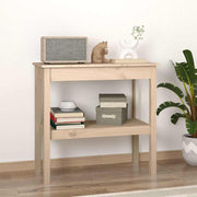 Konzolni stol crni 80 x 40 x 75 cm od masivne borovine