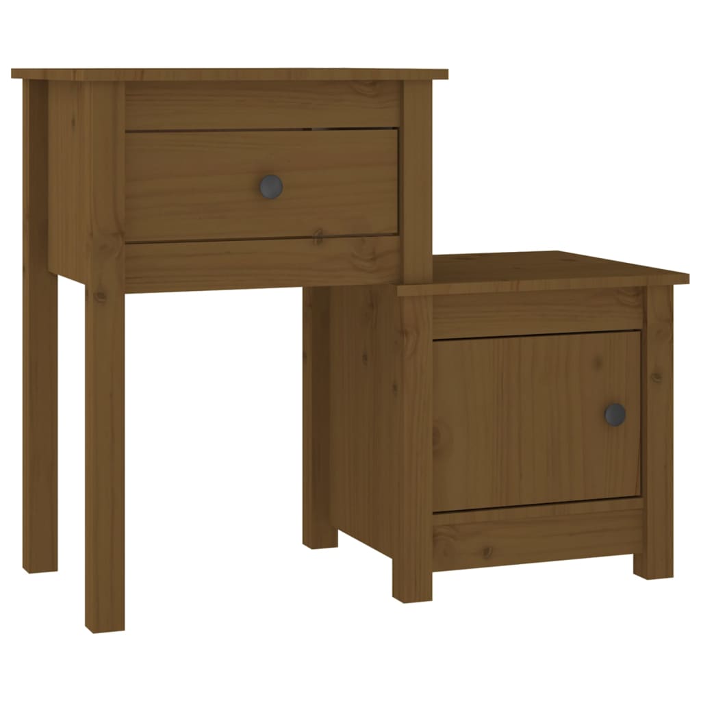 Noćni ormarići 2 kom boja meda 79,5x38x65,5 cm masivna borovina