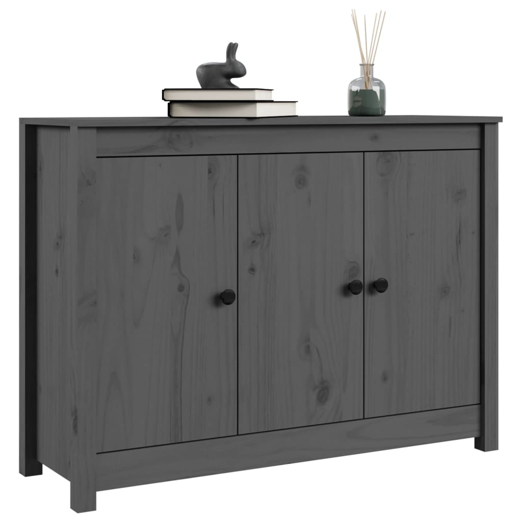 Komoda sivi 100 x 35 x 74 cm od masivne borovine
