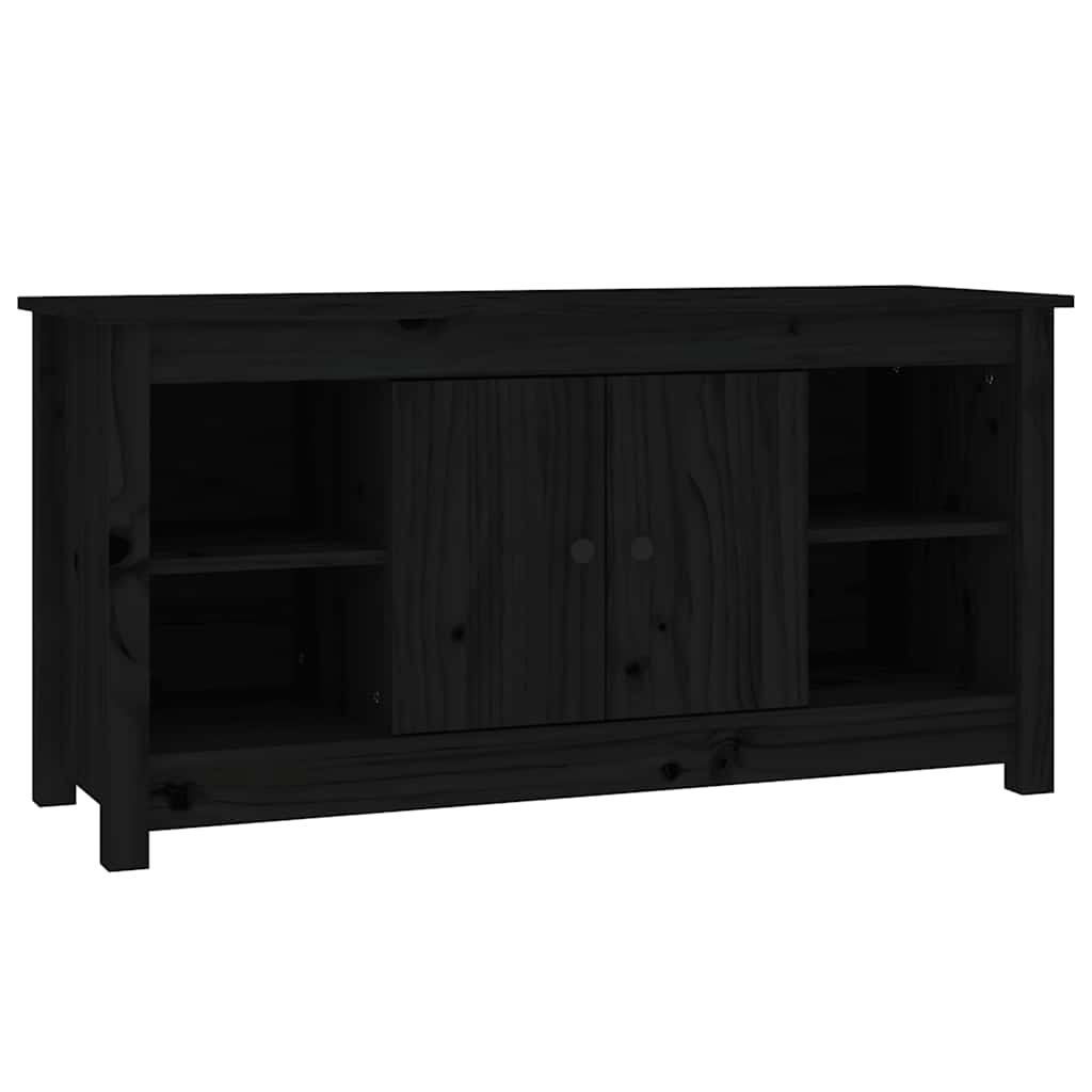 TV ormarić crni 103 x 36,5 x 52 cm od masivne borovine