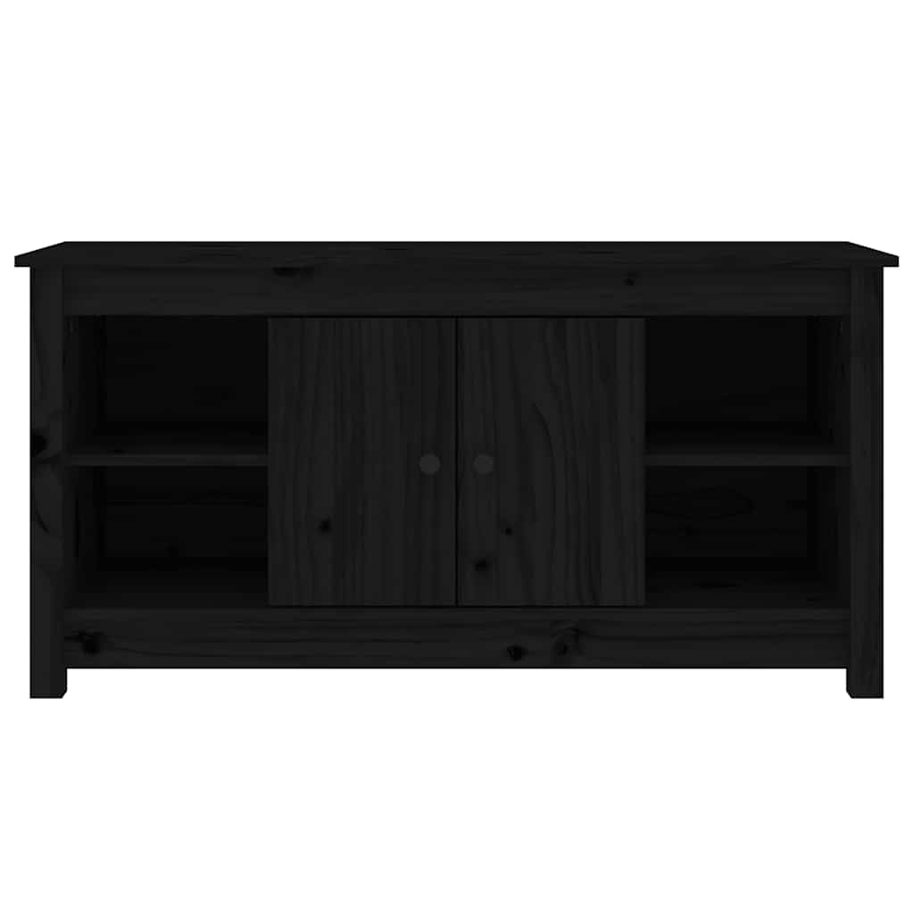 TV ormarić crni 103 x 36,5 x 52 cm od masivne borovine