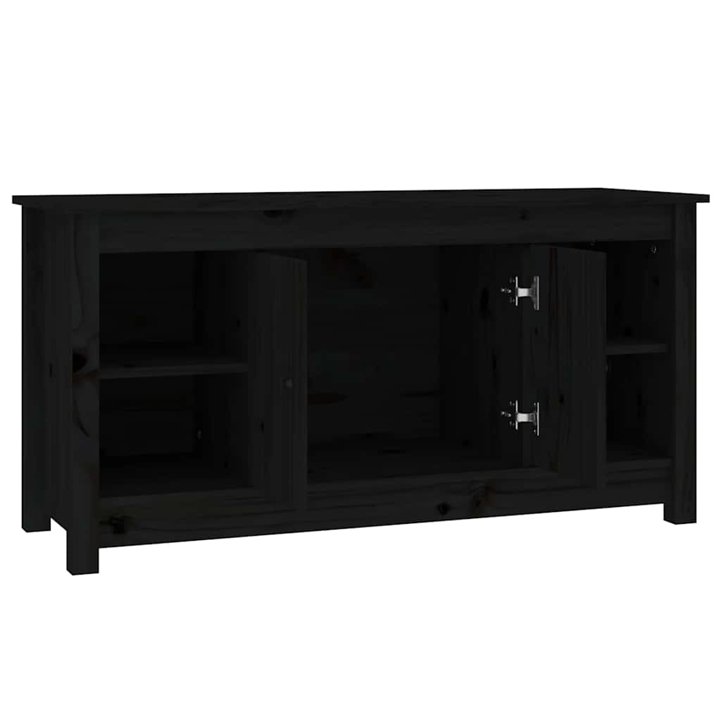 TV ormarić crni 103 x 36,5 x 52 cm od masivne borovine