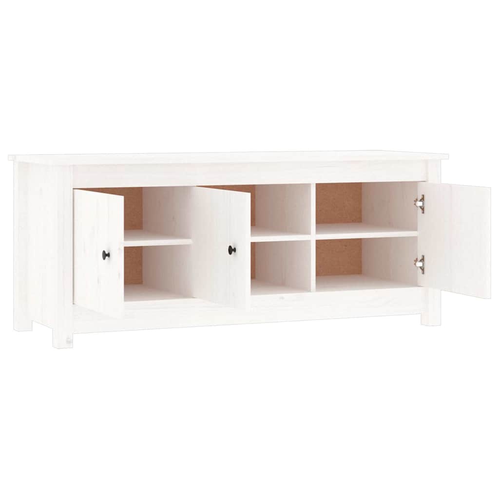 Ormarić za cipele bijeli 110 x 38 x 45,5 cm od masivne borovine