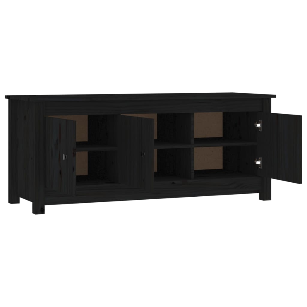 Ormarić za cipele crni 110 x 38 x 45,5 cm od masivne borovine