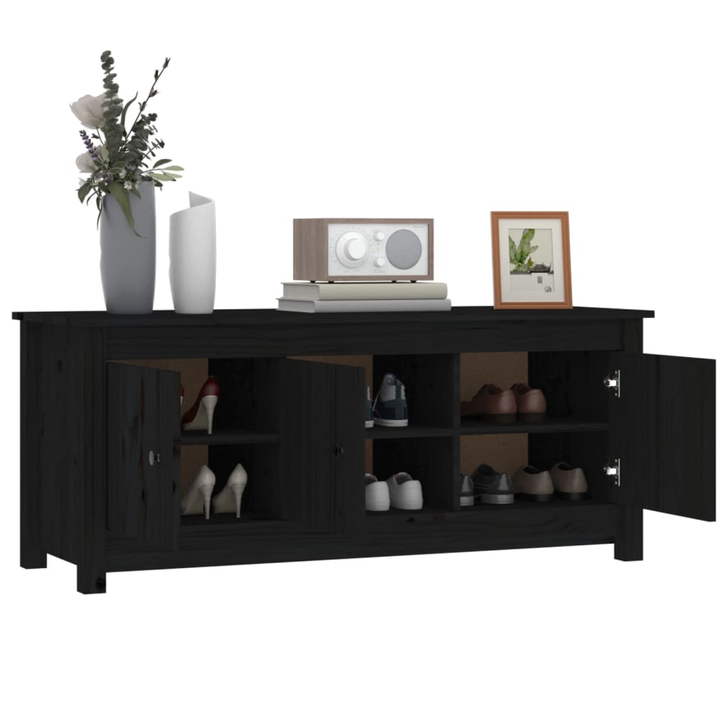 Ormarić za cipele crni 110 x 38 x 45,5 cm od masivne borovine