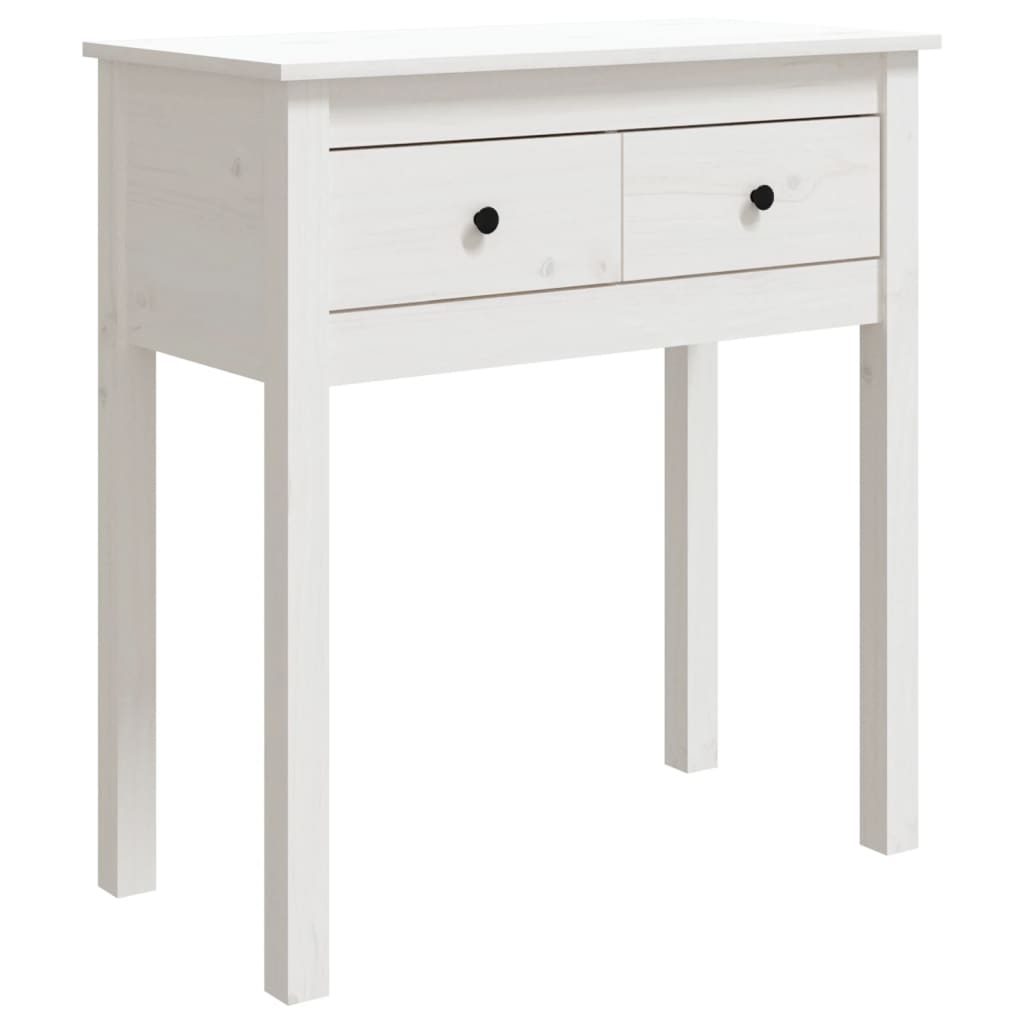 Konzolni stol bijeli 70 x 35 x 75 cm od masivne borovine