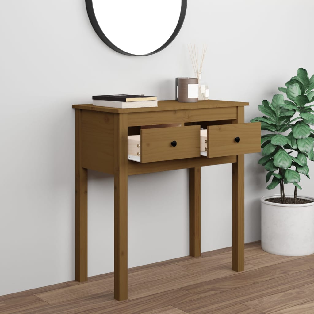 Konzolni stol boja meda 70 x 35 x 75 cm od masivne borovine