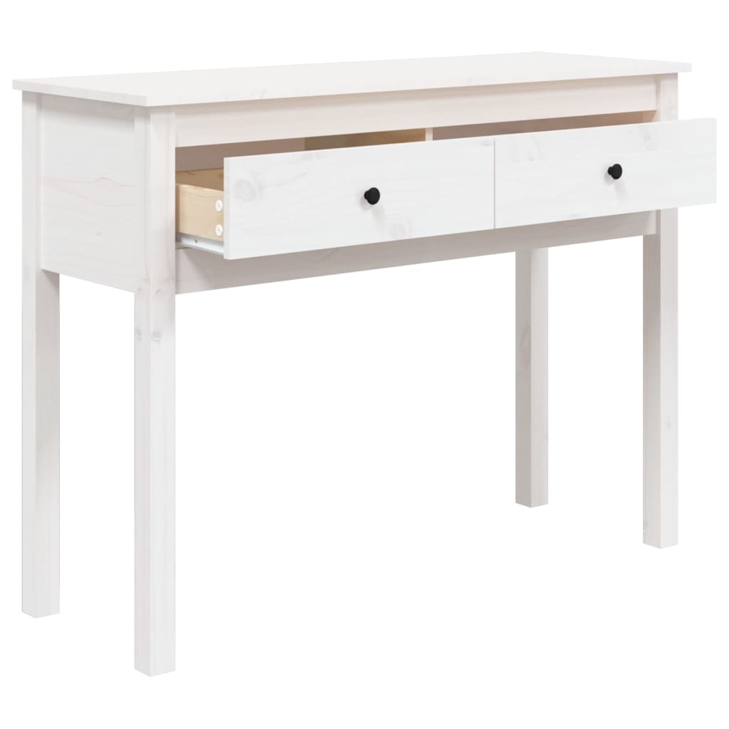 Konzolni stol bijeli 100x35x75 cm od masivne borovine