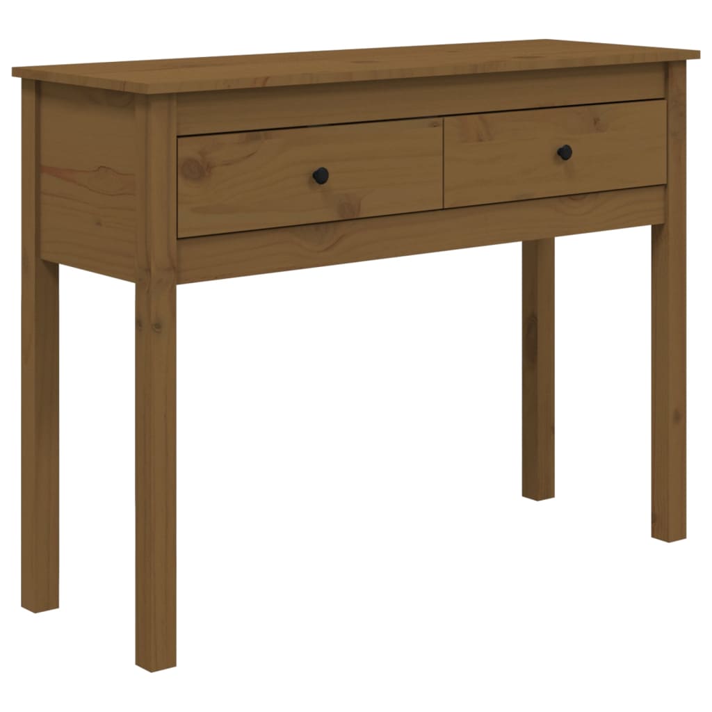 Konzolni stol boja meda 100x35x75 cm od masivne borovine