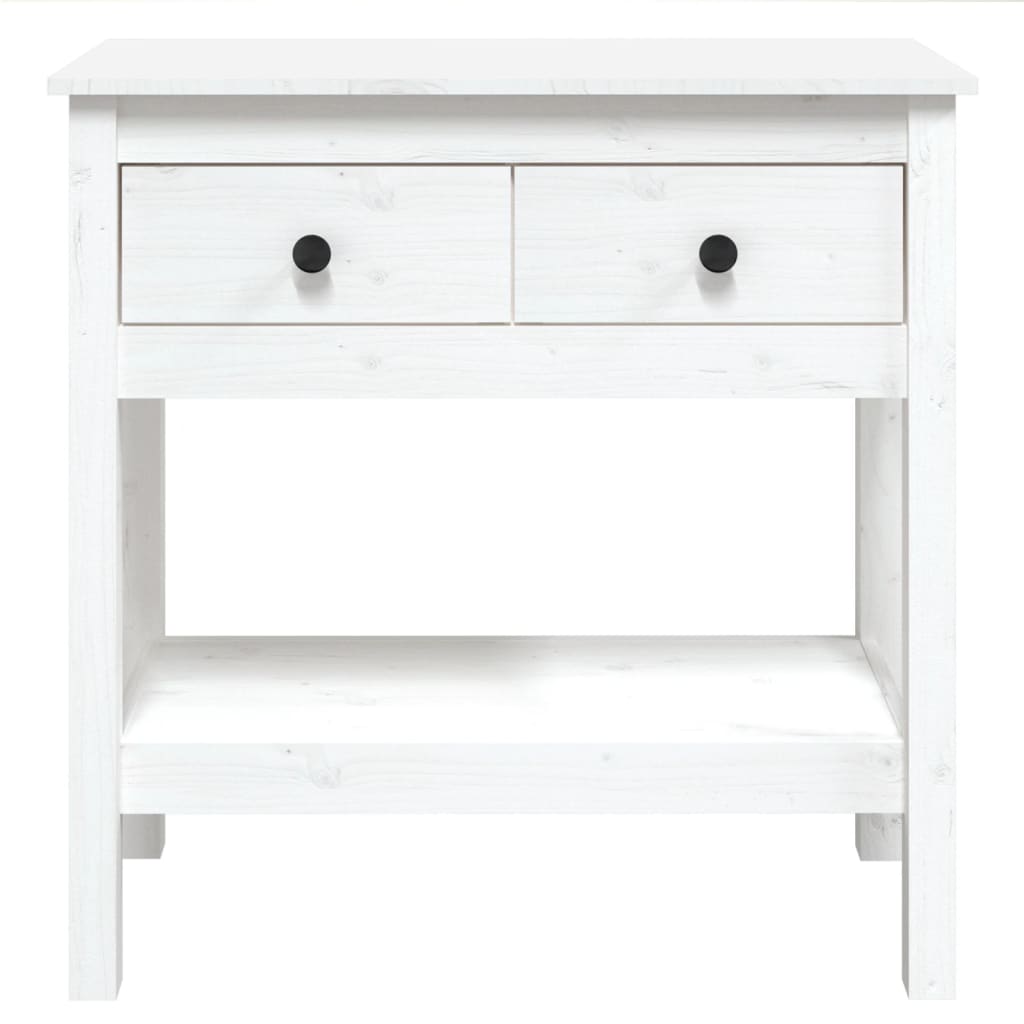 Konzolni stol bijeli 75 x 35 x 75 cm od masivne borovine