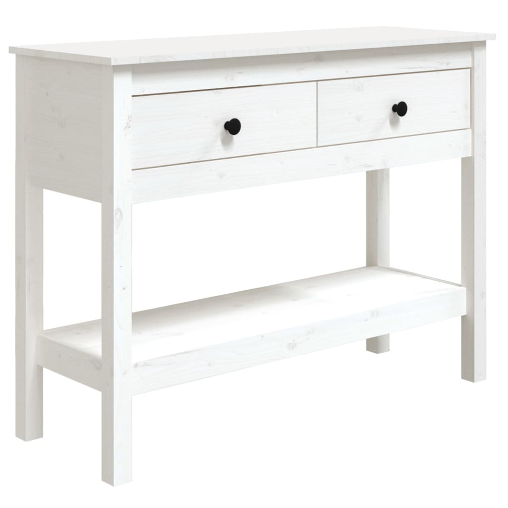 Konzolni stol bijeli 100x35x75 cm od masivne borovine