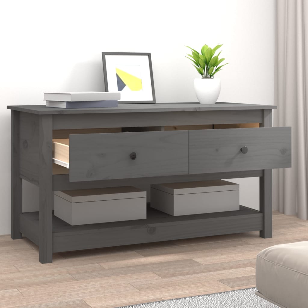 Stolić za kavu sivi 102x49x55 cm od masivne borovine