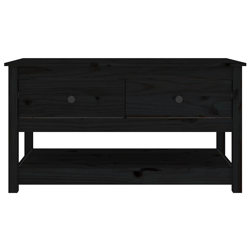 Stolić za kavu crni 102x49x55 cm od masivne borovine