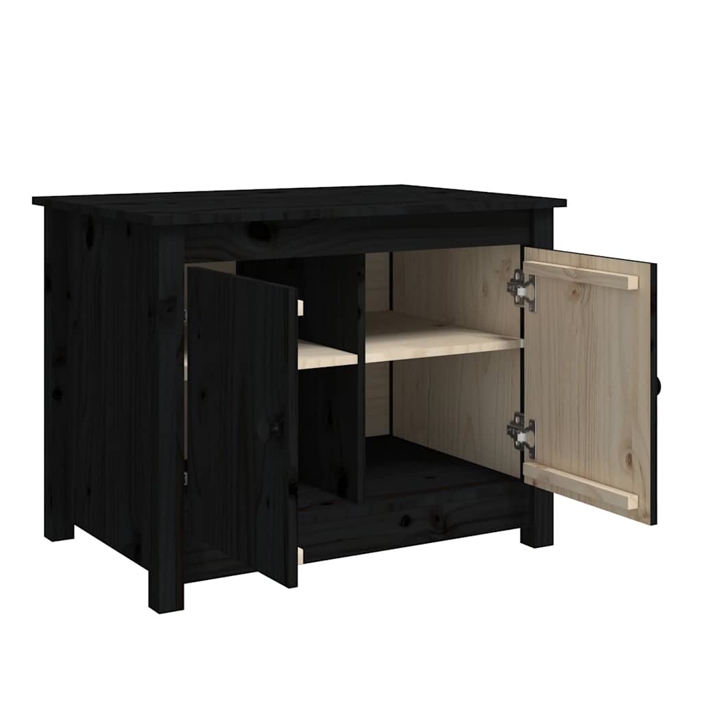 Stolić za kavu crni 71 x 49 x 55 cm od masivne borovine