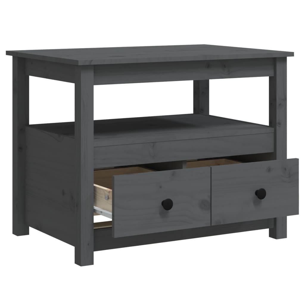 Stolić za kavu sivi 71 x 49 x 55 cm od masivne borovine
