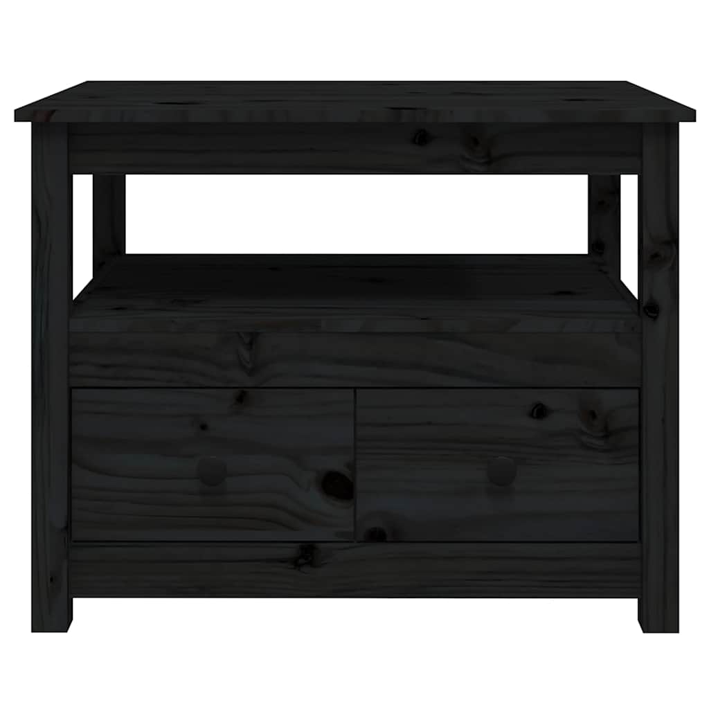 Stolić za kavu crni 71 x 49 x 55 cm od masivne borovine