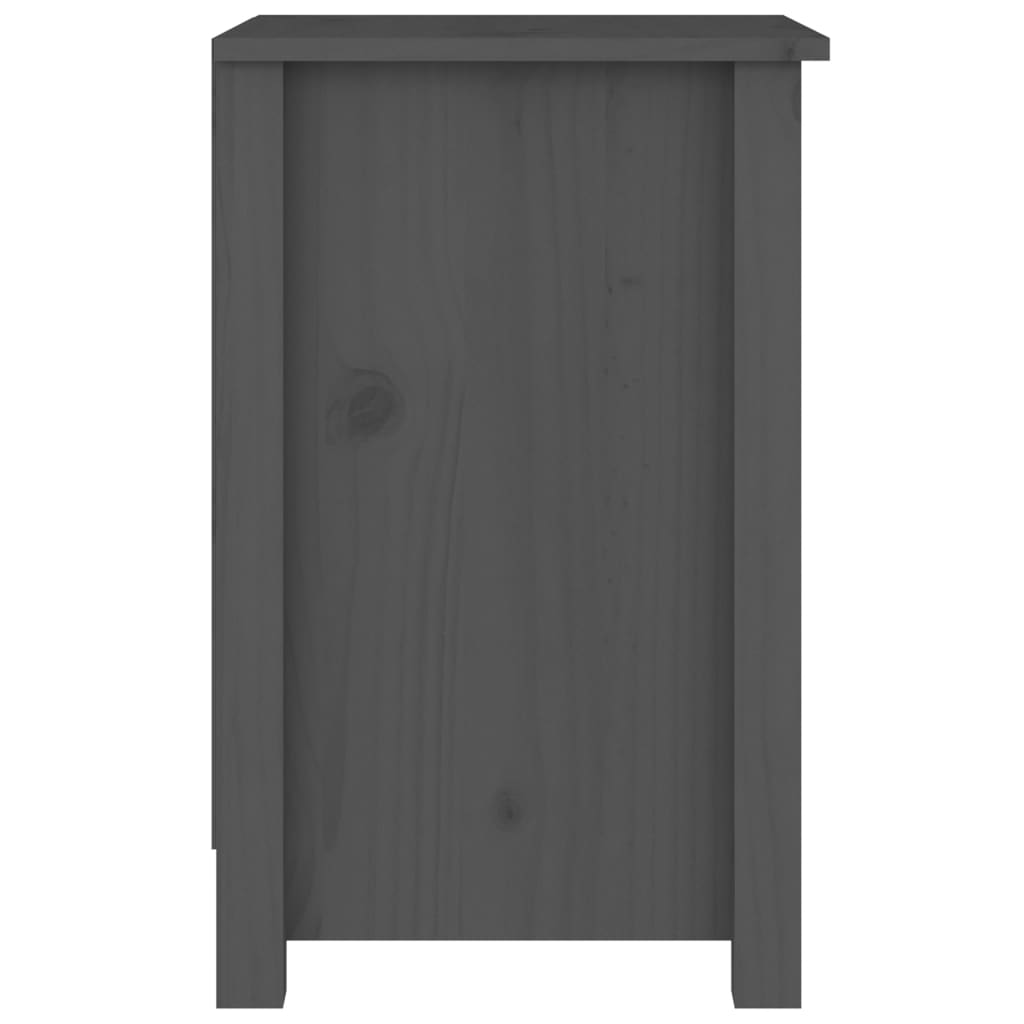 Noćni ormarići 2 kom sivi 40x35x55 cm od masivne borovine