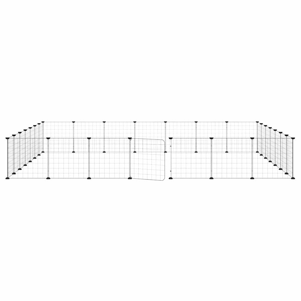 Kavez za ljubimce s 28 panela i vratima crni 35 x 35 cm čelični