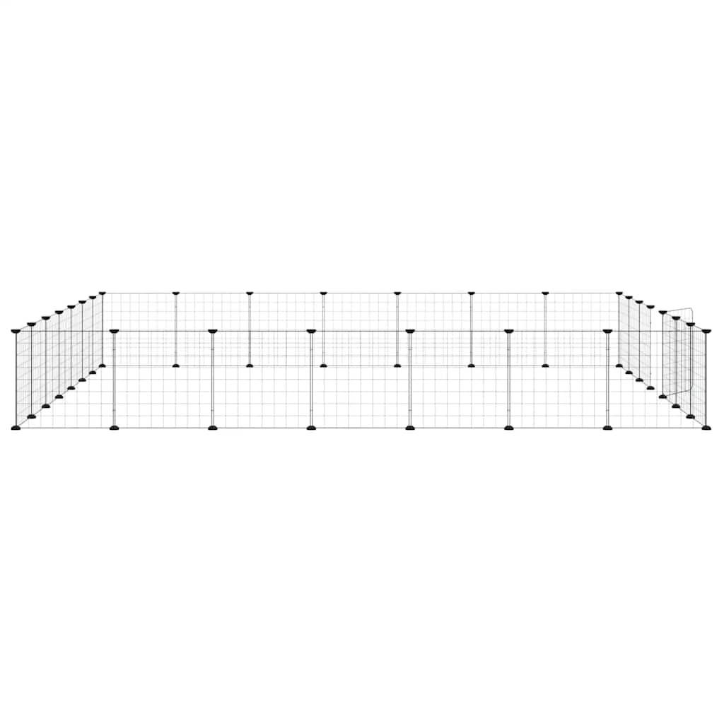 Kavez za ljubimce s 28 panela i vratima crni 35 x 35 cm čelični