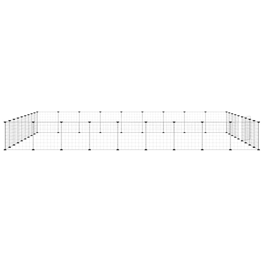 Kavez za ljubimce s 36 panela i vratima crni 35 x 35 cm čelični