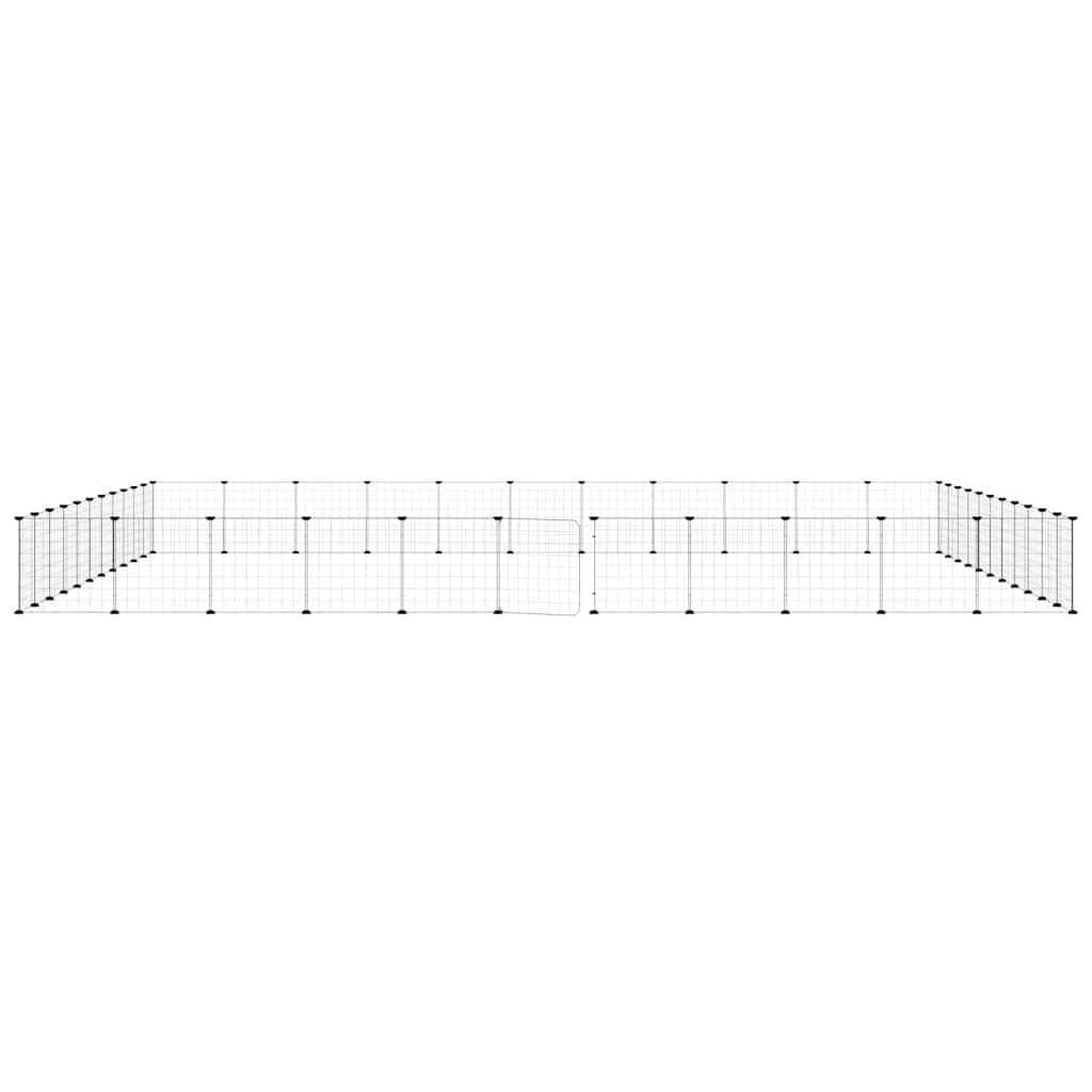 Kavez za ljubimce s 44 panela i vratima crni 35 x 35 cm čelični