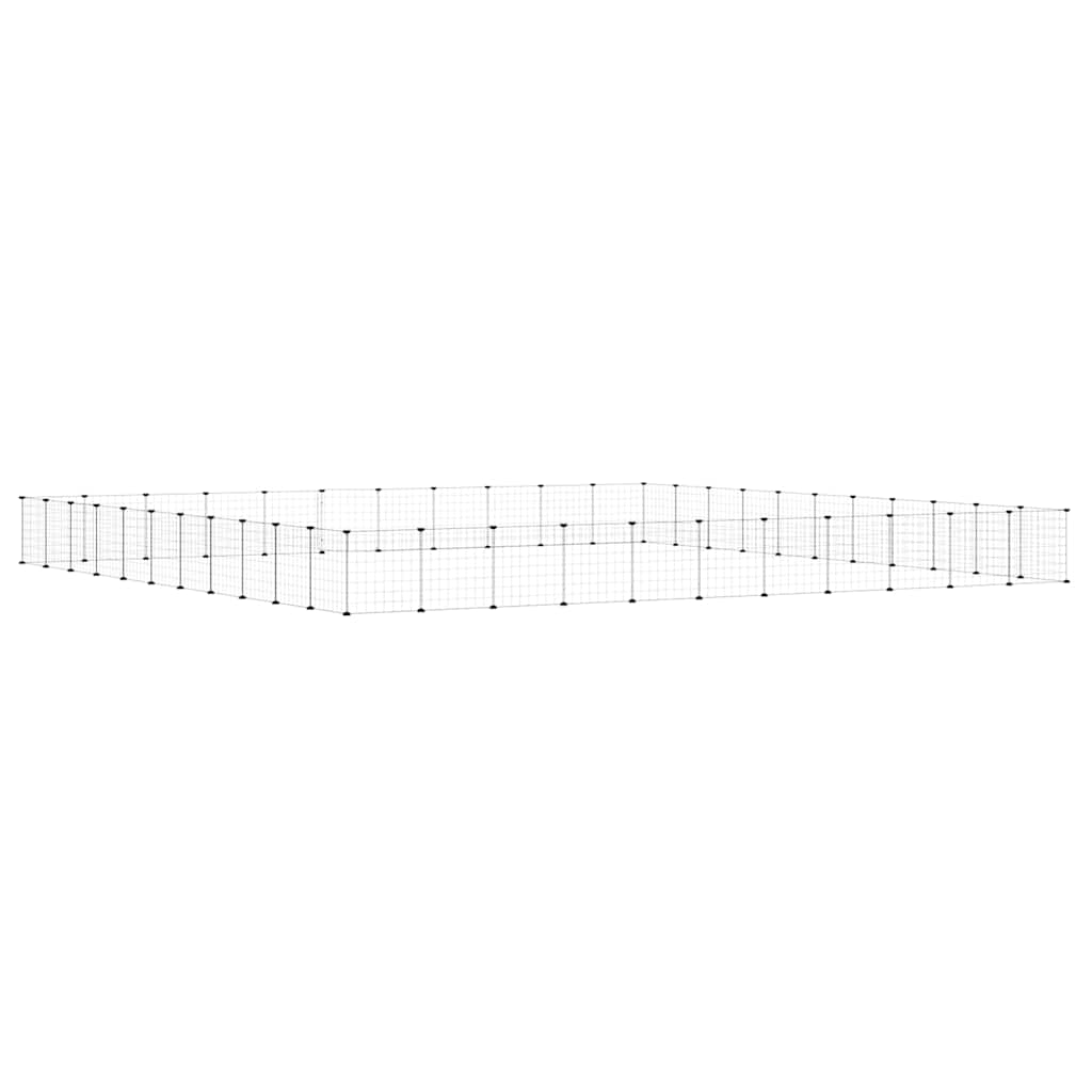 Kavez za ljubimce s 44 panela i vratima crni 35 x 35 cm čelični