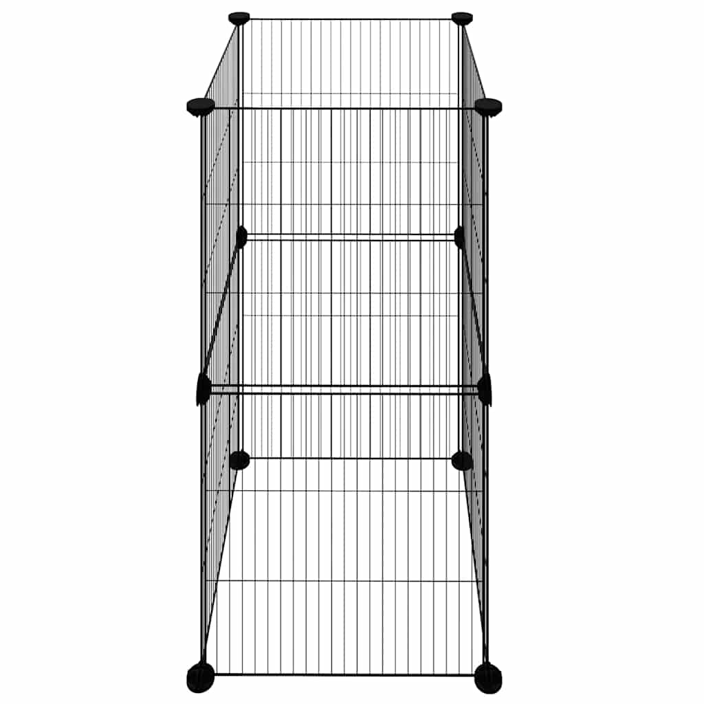 Kavez za kućne ljubimce s 8 panela crni 35 x 35 cm čelični