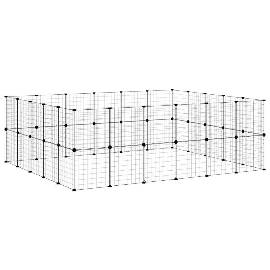 Kavez za ljubimce s 44 panela i vratima crni 35 x 35 cm čelični