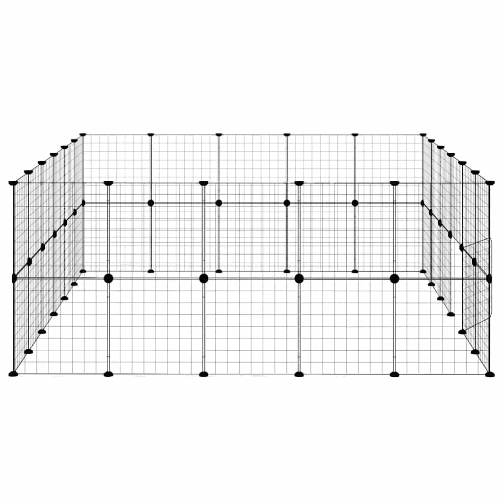 Kavez za ljubimce s 44 panela i vratima crni 35 x 35 cm čelični