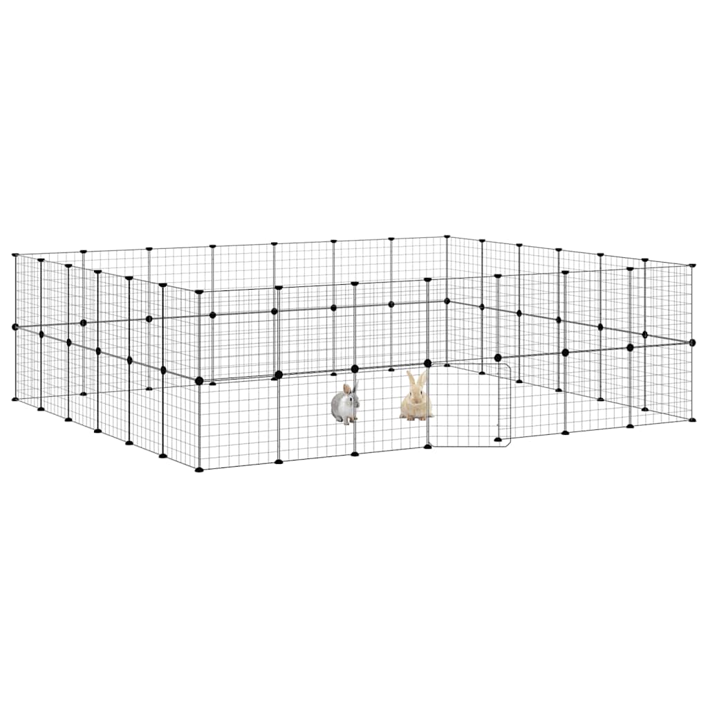 Kavez za ljubimce s 52 panela i vratima crni 35 x 35 cm čelični