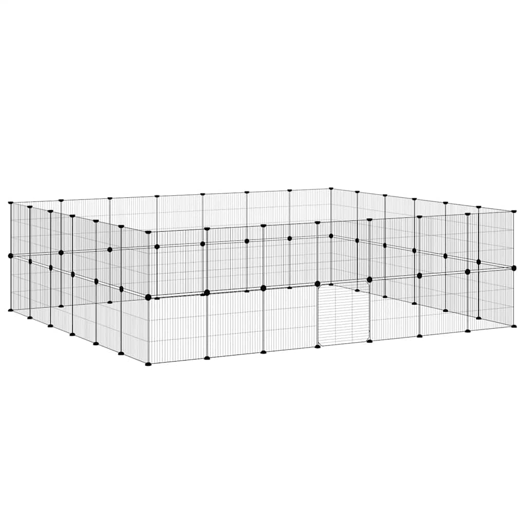 Kavez za ljubimce s 52 panela i vratima crni 35 x 35 cm čelični