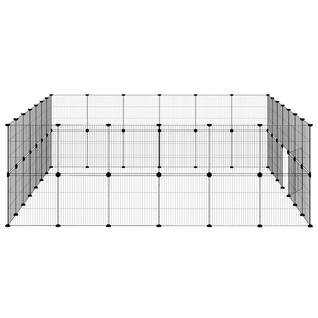 Kavez za ljubimce s 52 panela i vratima crni 35 x 35 cm čelični