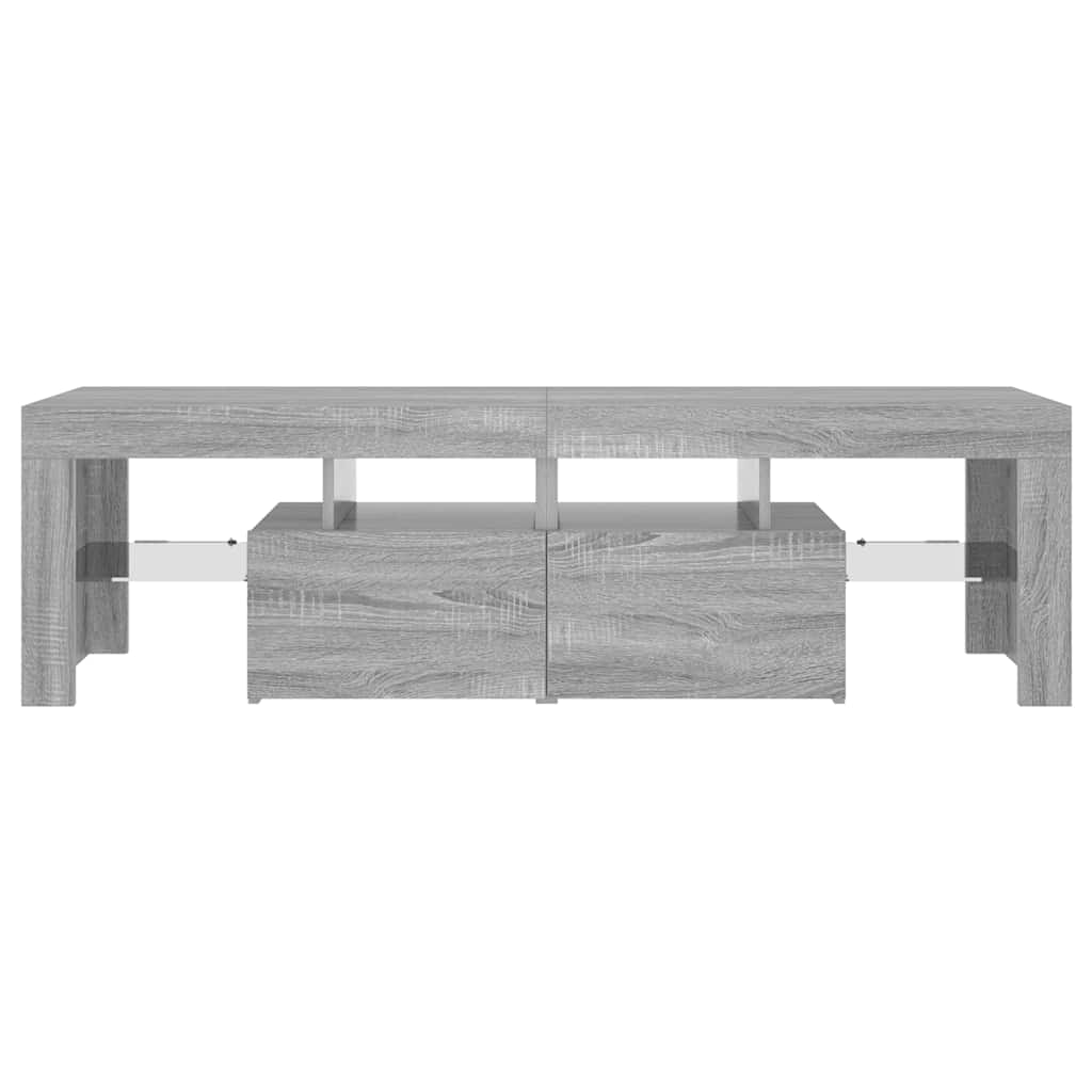 TV ormarić s LED svjetlima siva boja hrasta 140 x 36,5 x 40 cm