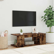 TV ormarić s LED svjetlima boja dimljenog hrasta 90x39x30 cm