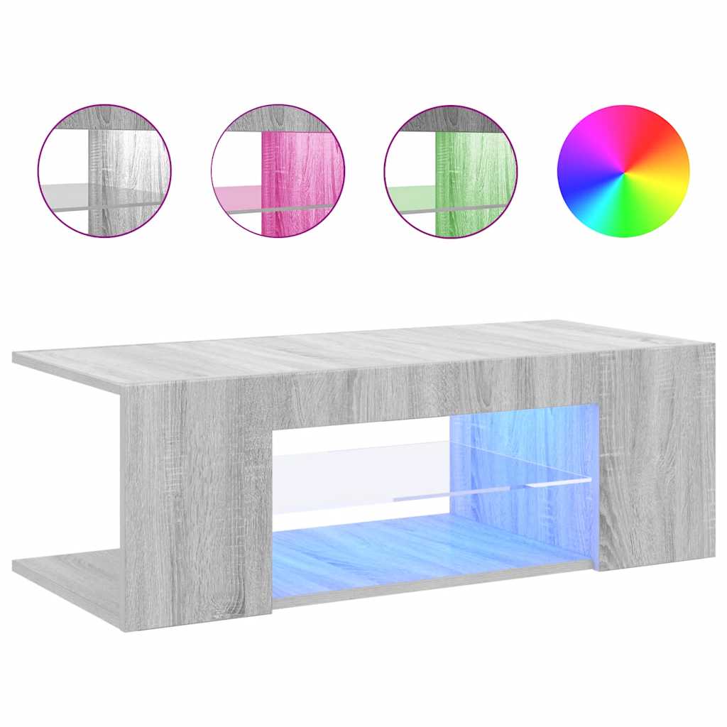 TV ormarić s LED svjetlima boja hrasta sonome 90 x 39 x 30 cm